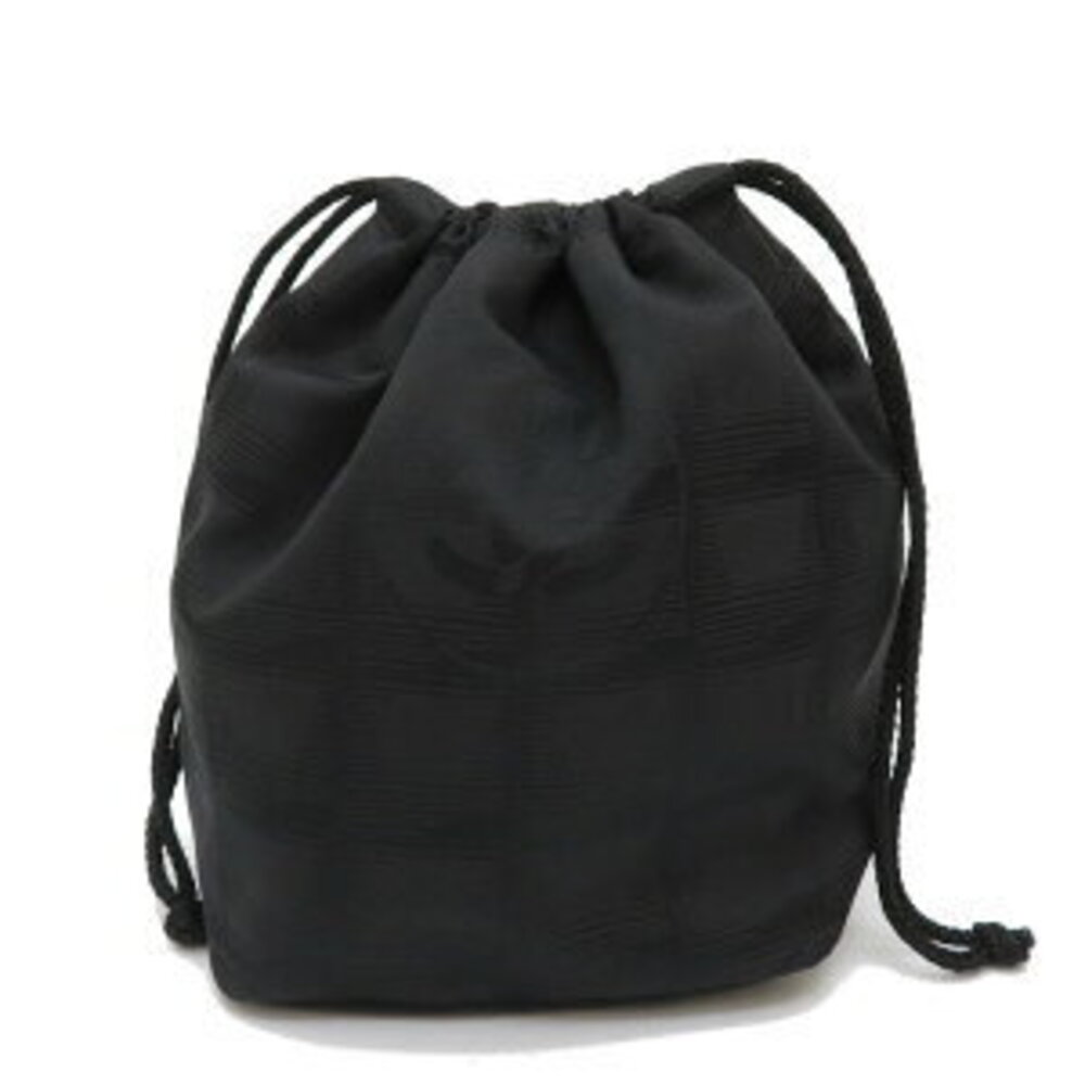 CHANEL Travel Line Drawstring Pouch Nylon Black